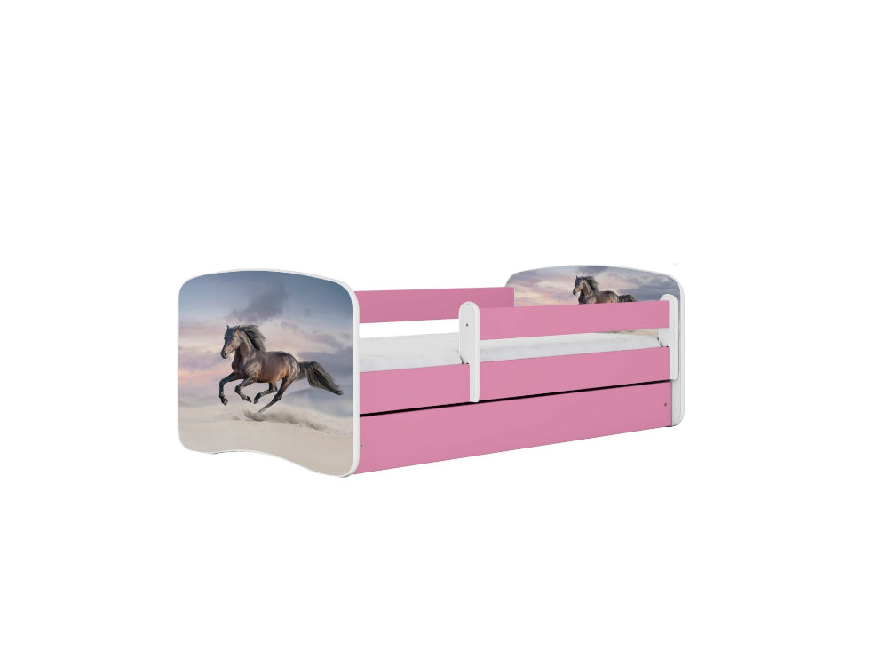 Cama 140 x70 cm Kocot Kids com colchão BabyDreams Galloping Horse Pink
