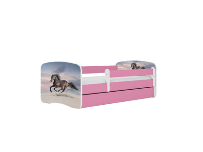 Cama 140 x 70 cm Kocot Kids com gaveta Babydreams Galloping Horse Pink