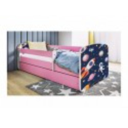 Cama 140 x 70 cm Kocot Kids com gaveta BabyDreams Cosmos Pink