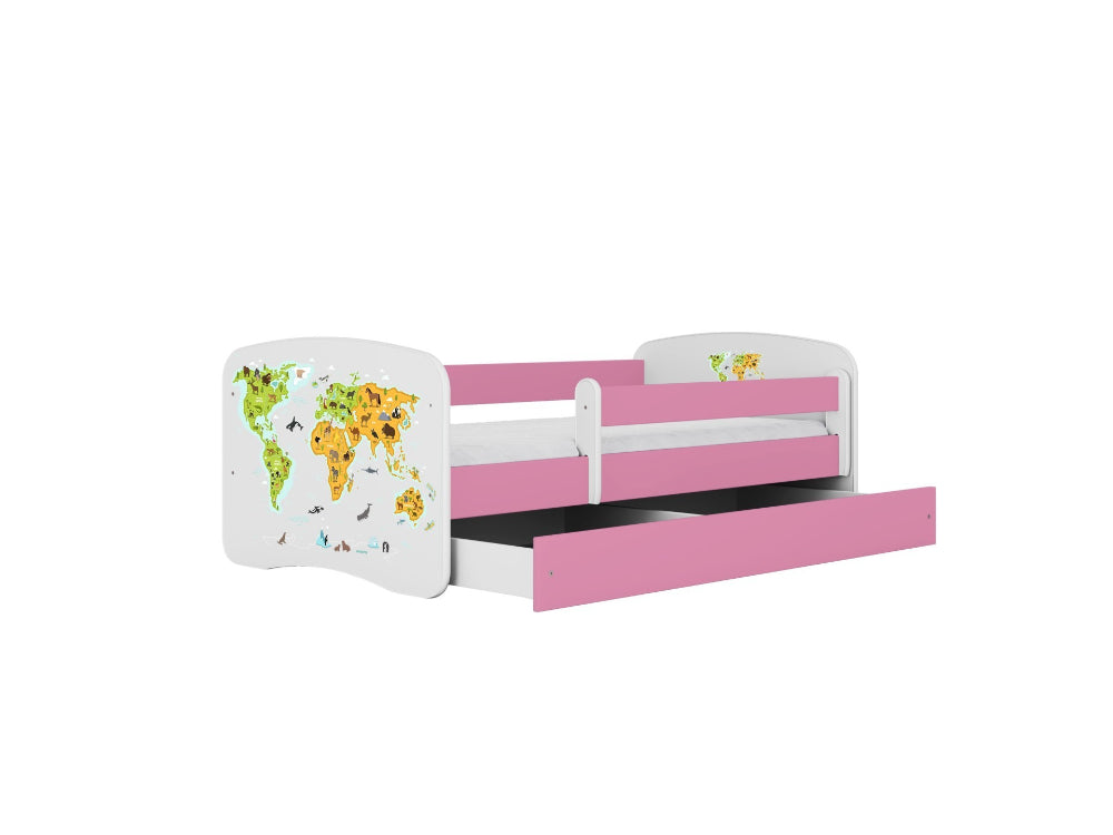 Cama 160 x 80 cm Kocot Kids com gaveta BabyDreams Map Pink