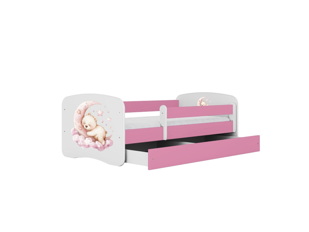 Cama 160 x 80 cm Kocot Kids com gaveta e colchão BabyDreams Dream Pink