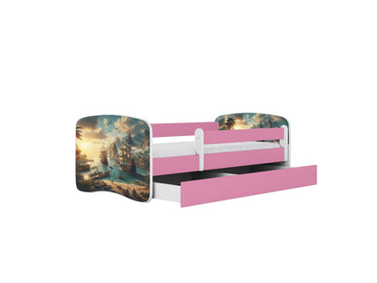 Cama 160 x 80 cm Kocot Kids com gaveta e colchão BabyDreams Ship Pink