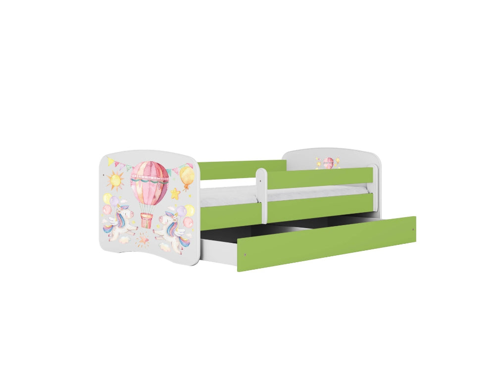 Cama 140 x 70 cm Kocot Kids com gaveta Babydreams Balloon Green