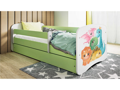 Cama 140 x 70 cm Kocot Kids BabyDreams Tiny Dinos Green