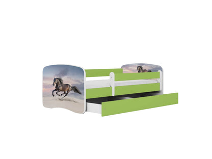 Cama 140 x 70 cm Kocot Kids BabyDreams Galloping Horse Green
