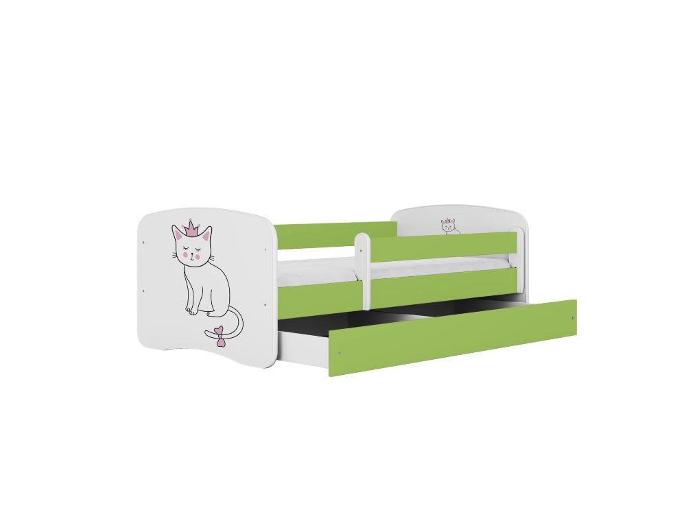 Cama 140 x 70 cm Kocot Kids BabyDreams Cat Green