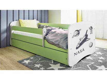 Cama 180 x 80 cm Kocot Kids com gaveta BabyDreams Nasa Green