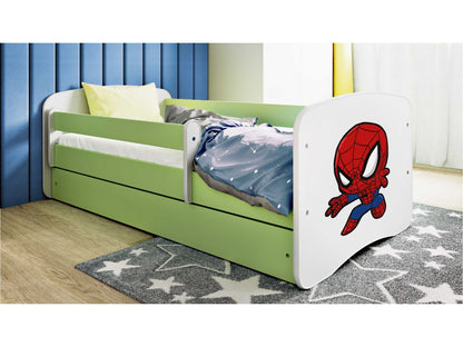 Cama 160 x 80 cm Kocot Kids com colchão BabyDreams Spiderman Green