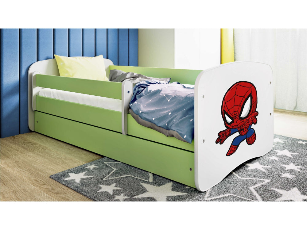 Cama 140 x 70 cm Kocot Kids com gaveta Babydreams Spiderman Green
