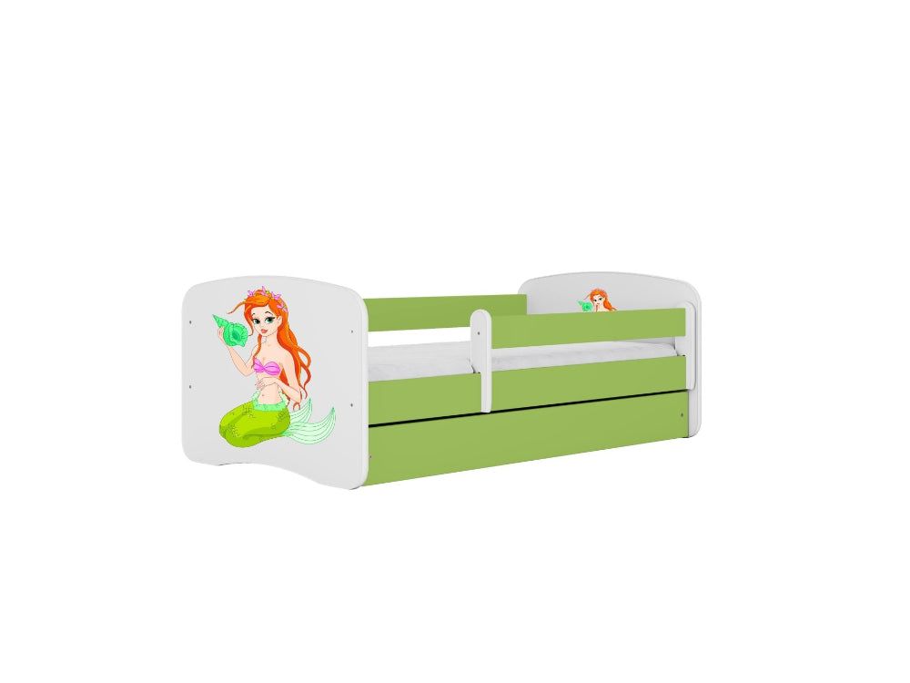 Cama 180 x 80 cm Kocot Kids com colchão BabyDreams Mermaid Green