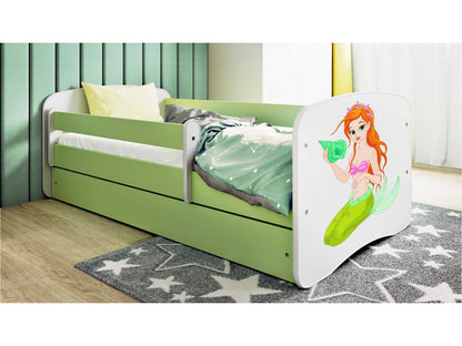 Cama 160 x 80 cm Kocot Kids com gaveta BabyDreams Mermaid Green