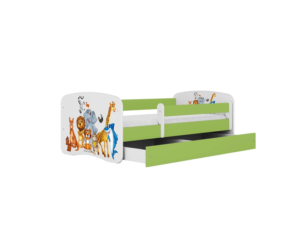 Cama 140 x 70 cm Kocot Kids BabyDreams Animals Green