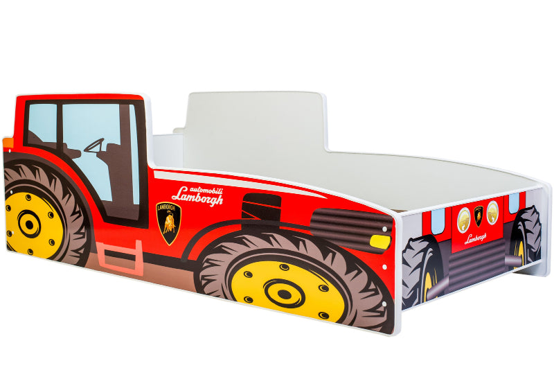 Cama de criança com colchão e estrado incluídos 140 x 70 Kobi Tractor Red