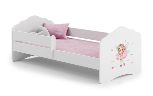 Cama de criança 140 x 70 colchão e estrado incluídos Kobi Wave Girl with wings