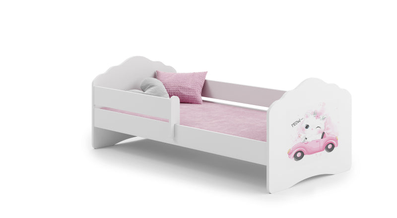 Cama de criança 140 x 70 colchão e estrado incluídos Kobi Wave Cat