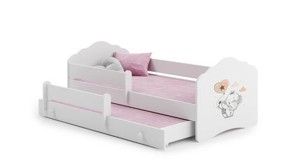 Cama dupla 160 x 80 com colchões e estrados incluídos Kobi Wave Elephant