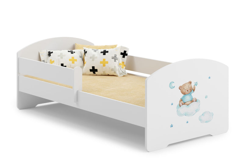 Cama de criança 140 x 70 colchão e estrado incluídos Kobi Luk Blue Bear