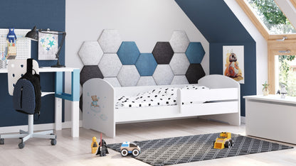 Cama de criança 140 x 70 colchão e estrado incluídos Kobi Luk Blue Bear