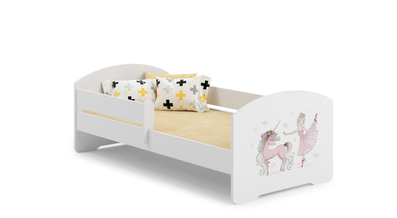 Cama de criança 140 x 70 colchão e estrado incluídos Kobi Luk Girl with unicorn