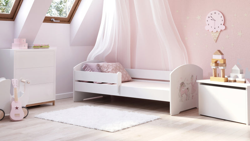 Cama de criança 140 x 70 colchão e estrado incluídos Kobi Luk Girl with unicorn