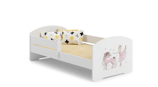 Cama de criança 160 x 80 colchão e estrado incluídos Kobi Luk Girl with unicorn