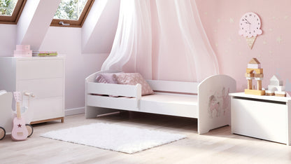 Cama de criança 160 x 80 colchão e estrado incluídos Kobi Luk Girl with unicorn
