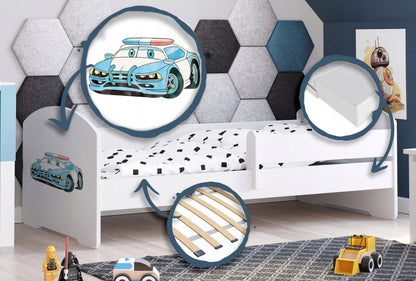 Cama de criança 160 x 80 colchão e estrado incluídos Kobi Luk Police