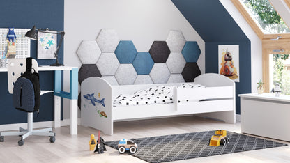 Cama de criança 140 x 70 colchão e estrado incluídos Kobi Luk Shark