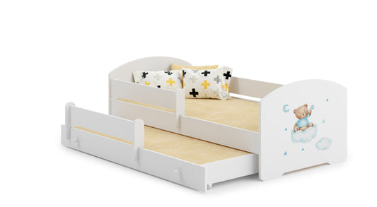 Cama dupla 160 x 80 com colchões e estrados incluídos Kobi Luk Blue Bear