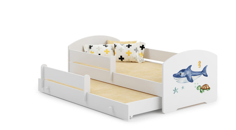 Cama dupla 160 x 80 com colchões e estrados incluídos Kobi Luk Shark