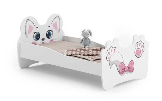 Cama de criança com colchão e estrado incluídos 140 x 70 Kobi Pink Cat