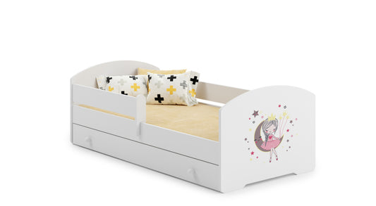 Cama de criança 140 x 70 com gaveta, colchão e estrado incluídos Kobi Luk Sleeping Princess