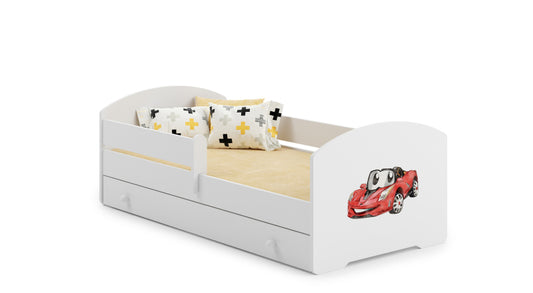 Cama de criança 140 x 70 com gaveta, colchão e estrado incluídos Kobi Luk Racing car