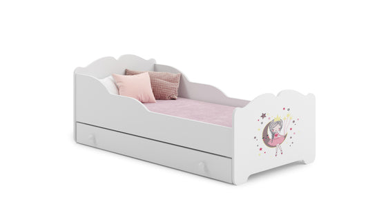 Cama de criança 140 x 70 com gaveta, colchão e estrado incluídos Kobi Anna Sleeping princess