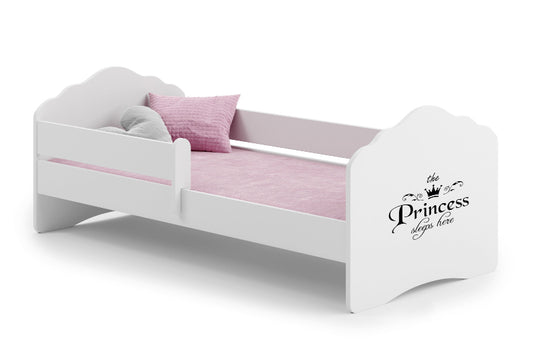 Cama de criança 140 x 70 com gaveta, colchão e estrado incluídos Kobi Wave Princess