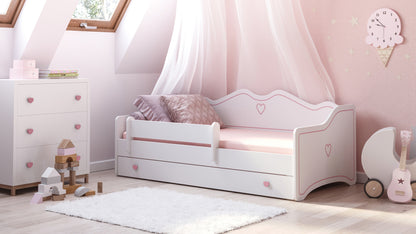 Cama de criança 160 x 80 com gaveta, colchão e estrado incluídos Kobi Emma Pink