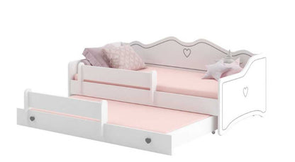 Cama dupla 160 x 80 com colchões e estrados incluídos Kobi Emma Grey