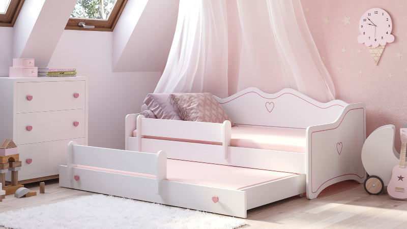 Cama dupla 160 x 80 com colchões e estrados incluídos Kobi Emma Pink