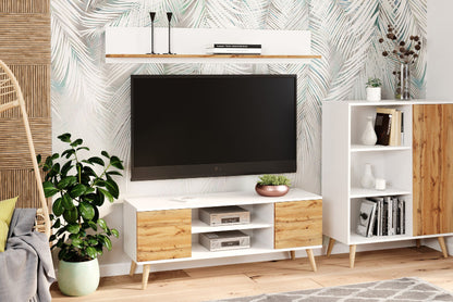 Armário para TV 155 cm Kobi Focus Oak Gold White