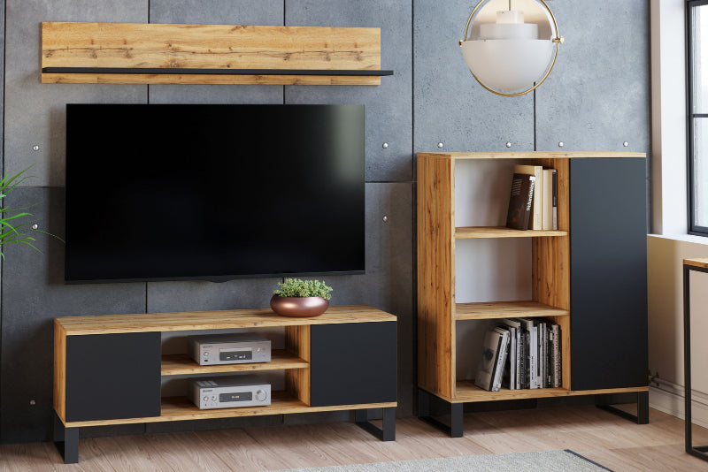 Armário para TV 155 cm Kobi Focus Loft Oak Black