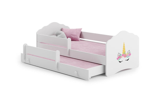 Cama dupla 160 x 80 com colchões e estrados incluídos Kobi Wave Unicorn horn