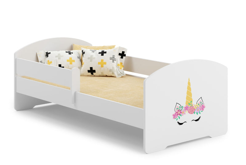 Cama de criança 140 x 70 colchão e estrado incluídos Kobi Luk Unicorn horn