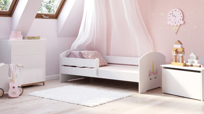 Cama de criança 160 x 80 colchão e estrado incluídos Kobi Luk Unicorn horn