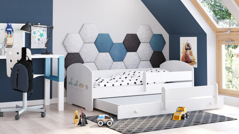 Cama dupla 160 x 80 com colchões e estrados incluídos Kobi Luk Dinosaurs