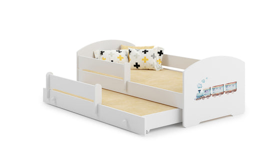 Cama dupla 160 x 80 com colchões e estrados incluídos Kobi Luk Train