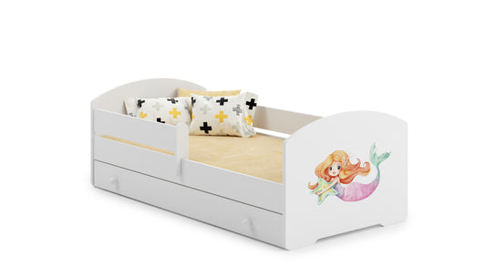 Cama de criança 160 x 80 com gaveta, colchão e estrado incluídos Kobi Luk Mermaid