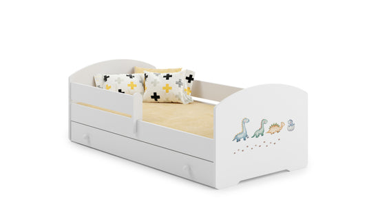 Cama de criança 140 x 70 com gaveta, colchão e estrado incluídos Kobi Luk Dinosaurs