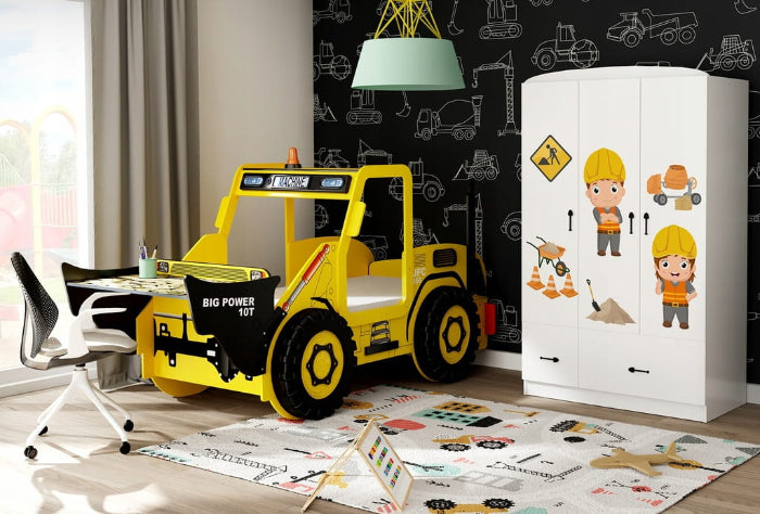 Cama Plastiko com colchão e secretária Digger