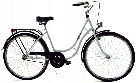 Bicicleta senhora 28 polegadas estilo retro branco preto
