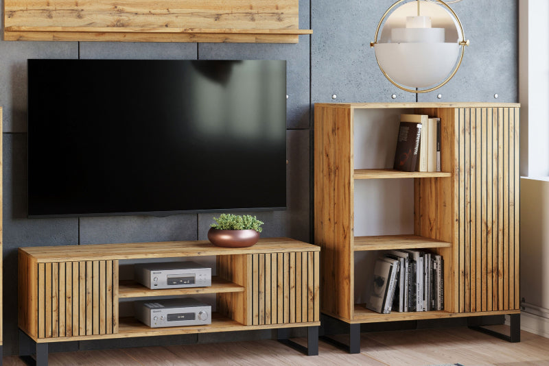 Armário para TV 155 cm Kobi Focus Décor Slats Oak